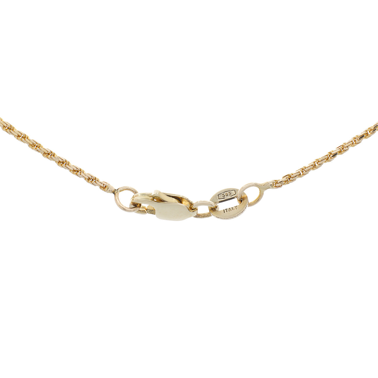 Exclusive 14K Yellow Gold Cabochon Coral Pendant — Back View