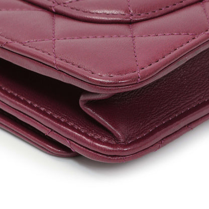 Exclusive Chanel Purple Lambskin Quilted Wallet On Chain — Lifestyle View