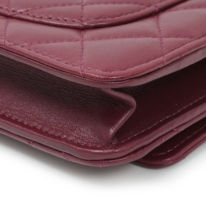 Exclusive Chanel Purple Lambskin Quilted Wallet On Chain — Alternate View 7