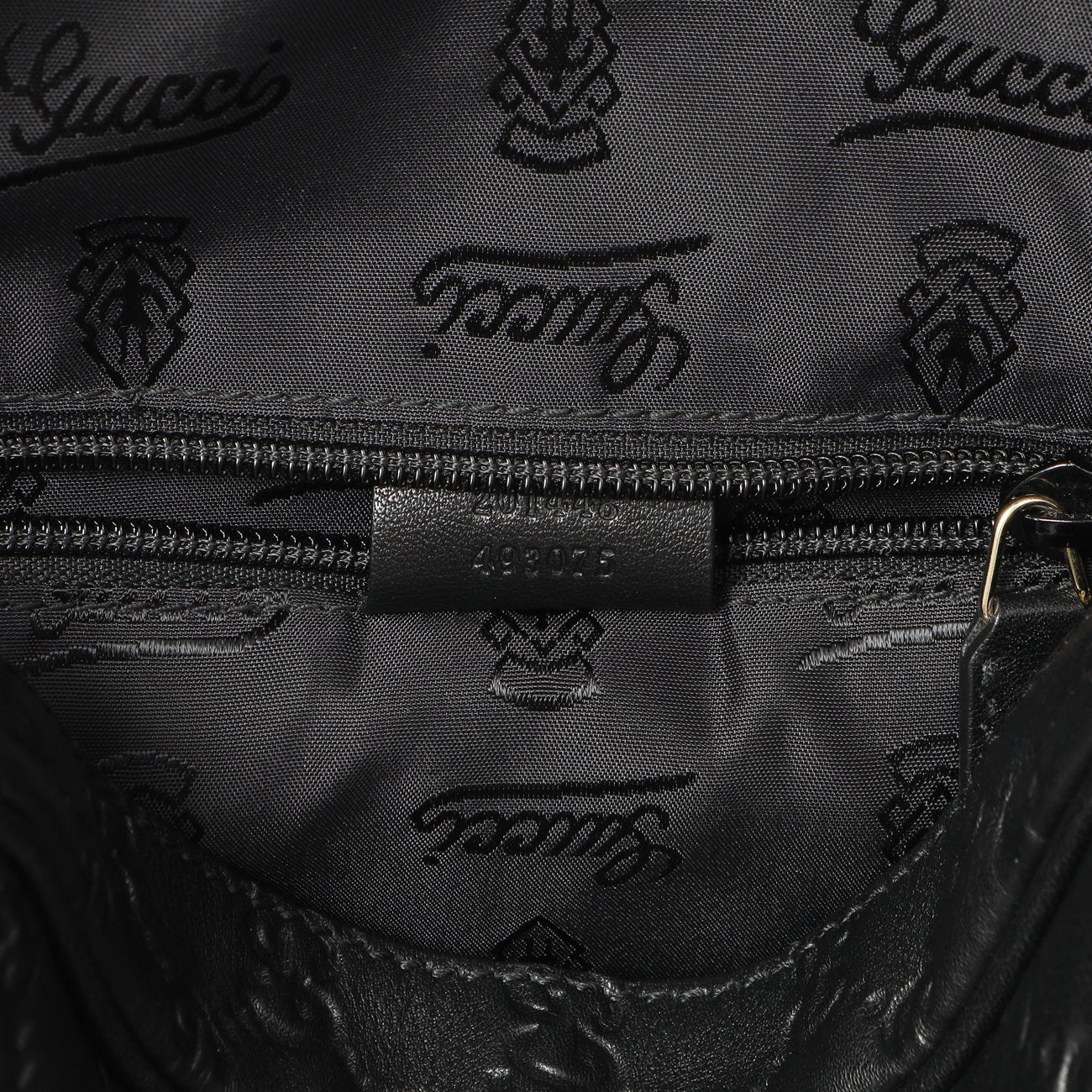 Exclusive Gucci Black Guccissima Messenger Bag — Alternate View 10