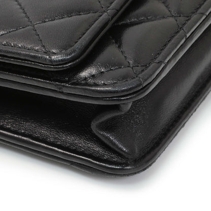 Exclusive Chanel Black Lambskin Quilted Pillow Crush Adjustable Chain Wallet On Chain — Top View