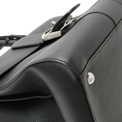 Exclusive Delvaux Black Grained Calfskin Brillant MM — Top View