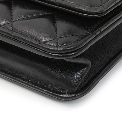 Exclusive Chanel Black Lambskin Quilted Pillow Crush Adjustable Chain Wallet On Chain — Detail View