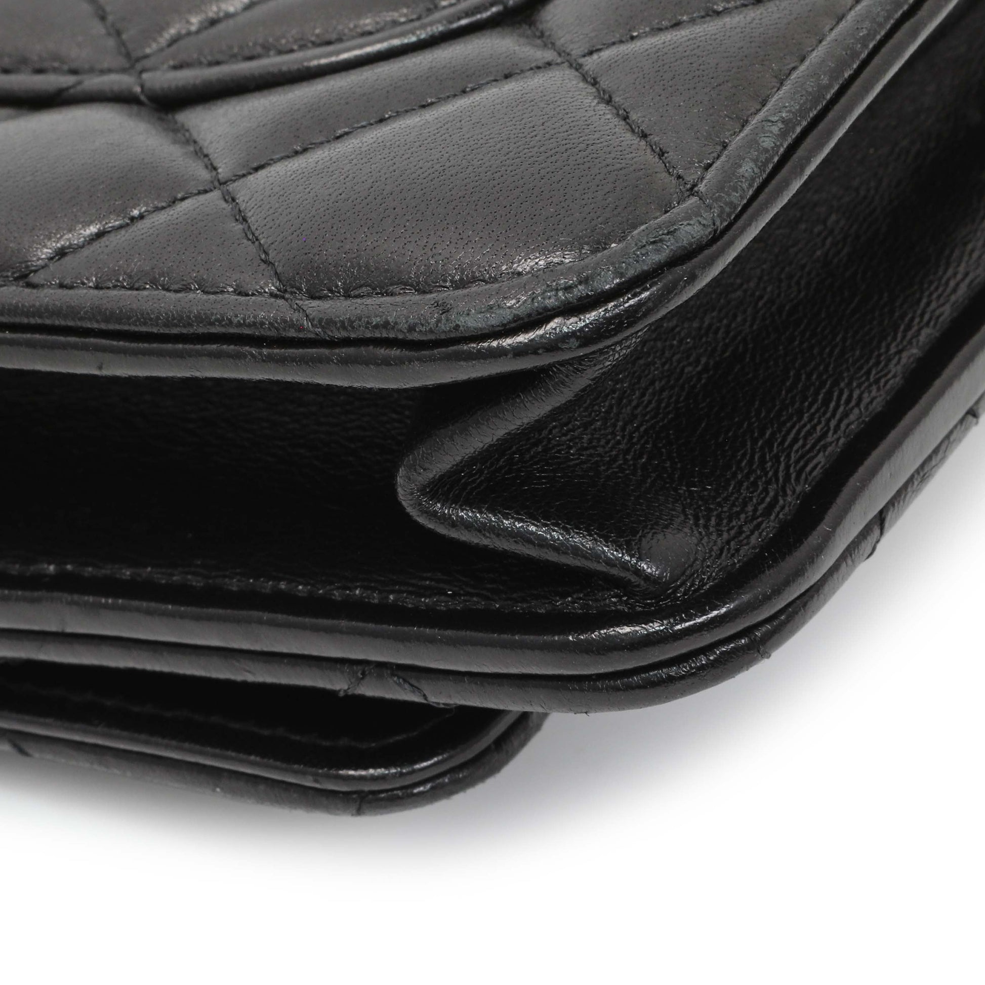Exclusive Chanel Black Lambskin Quilted Pillow Crush Adjustable Chain Wallet On Chain — Lifestyle View