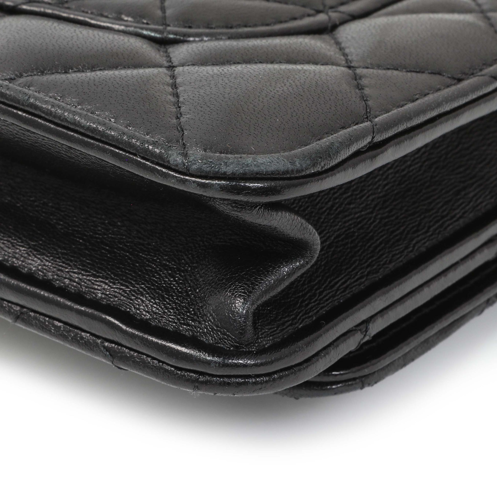 Exclusive Chanel Black Lambskin Quilted Pillow Crush Adjustable Chain Wallet On Chain — Alternate View 7