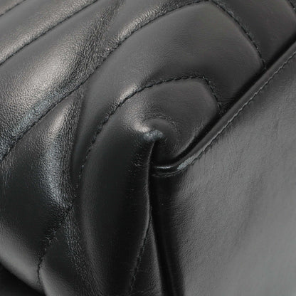 Exclusive Saint Laurent Black Calfskin Y Quilted Monogram Medium Loulou Chain Satchel — Top View