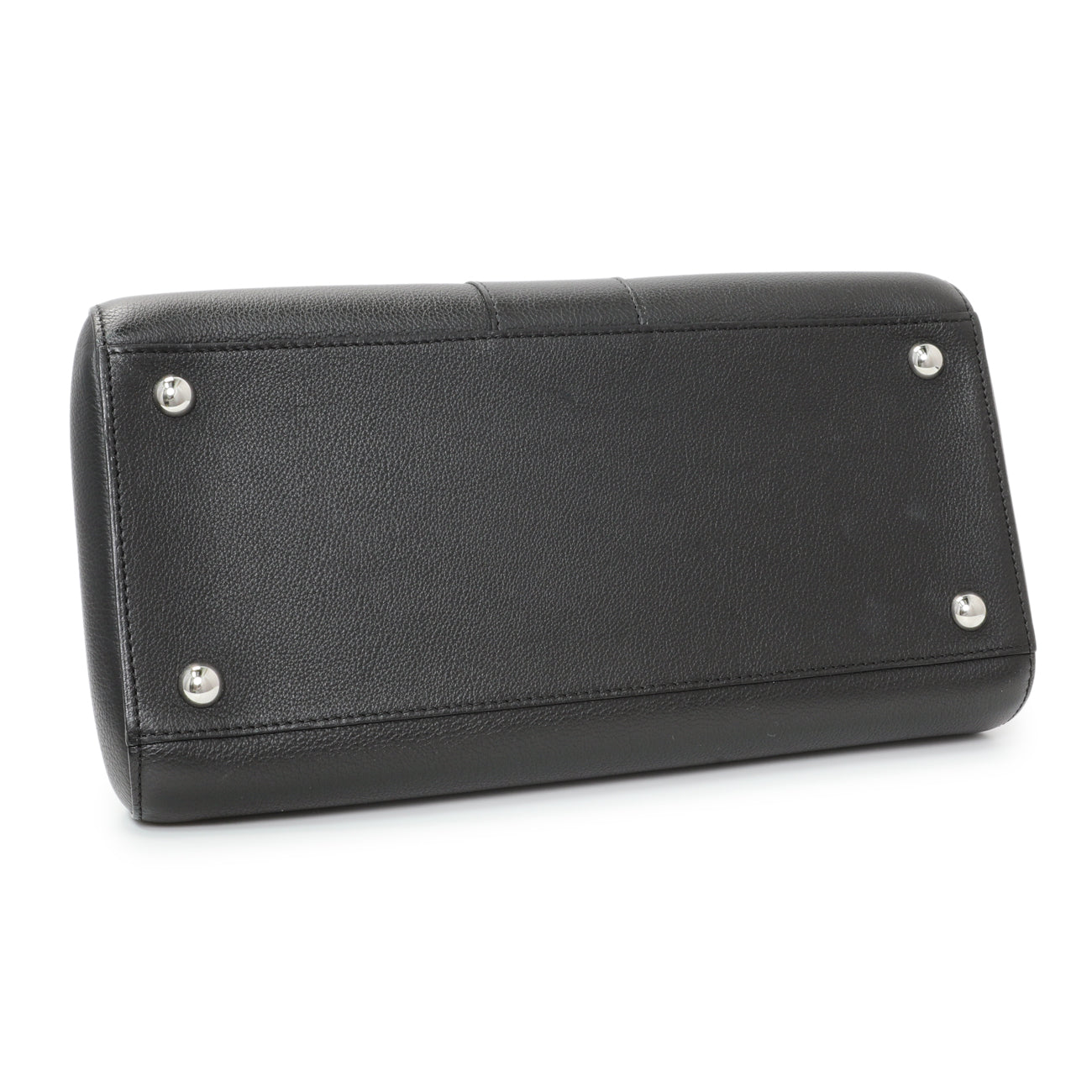 Exclusive Delvaux Black Grained Calfskin Brillant MM — Back View