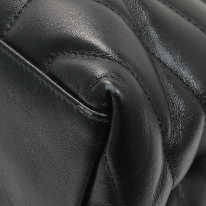 Exclusive Saint Laurent Black Calfskin Y Quilted Monogram Medium Loulou Chain Satchel — Detail View