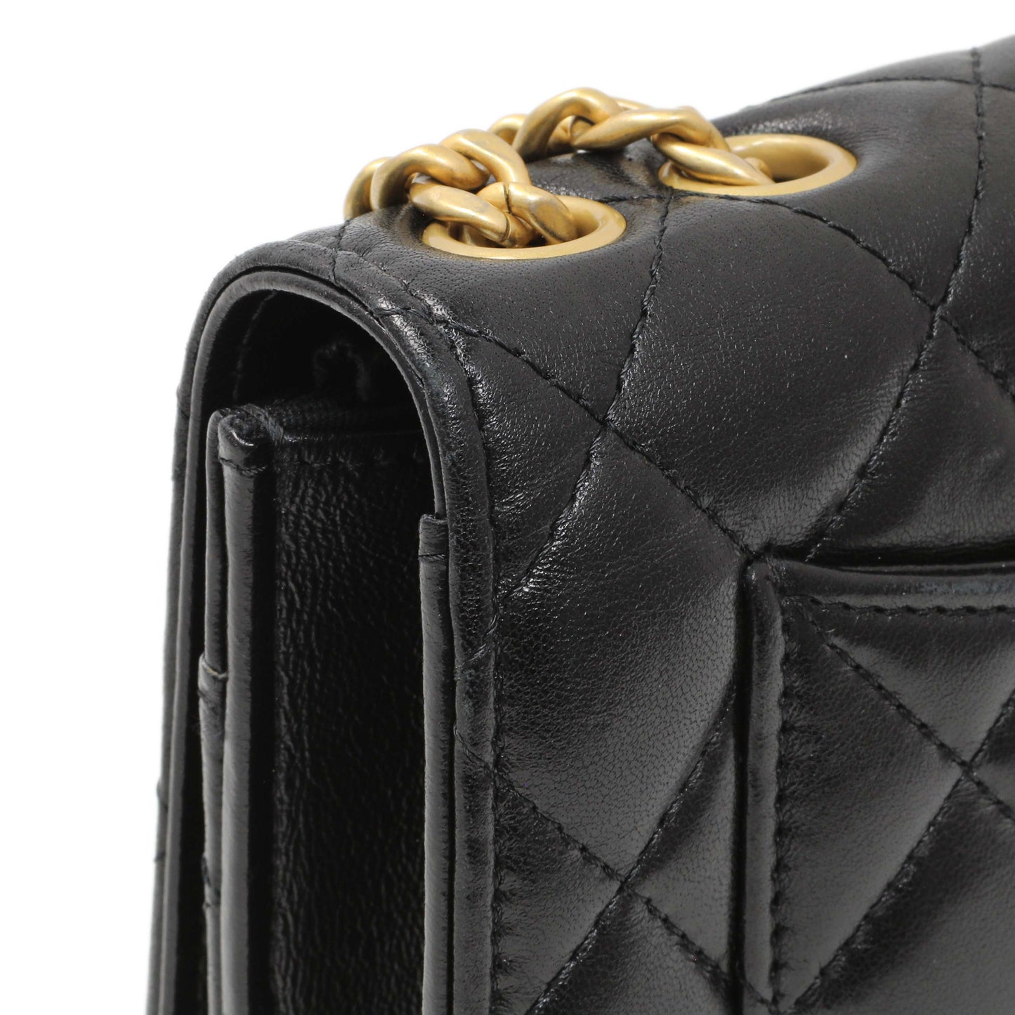 Exclusive Chanel Black Lambskin Quilted Pillow Crush Adjustable Chain Wallet On Chain — Alternate View 9