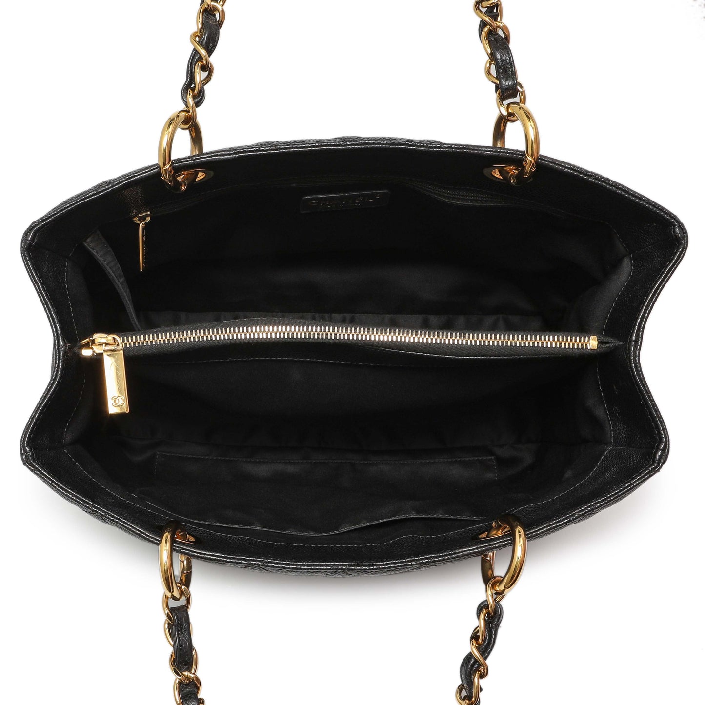 Exclusive Chanel Black Quilted Caviar Grand Shopping Tote GST — Alternate View 8