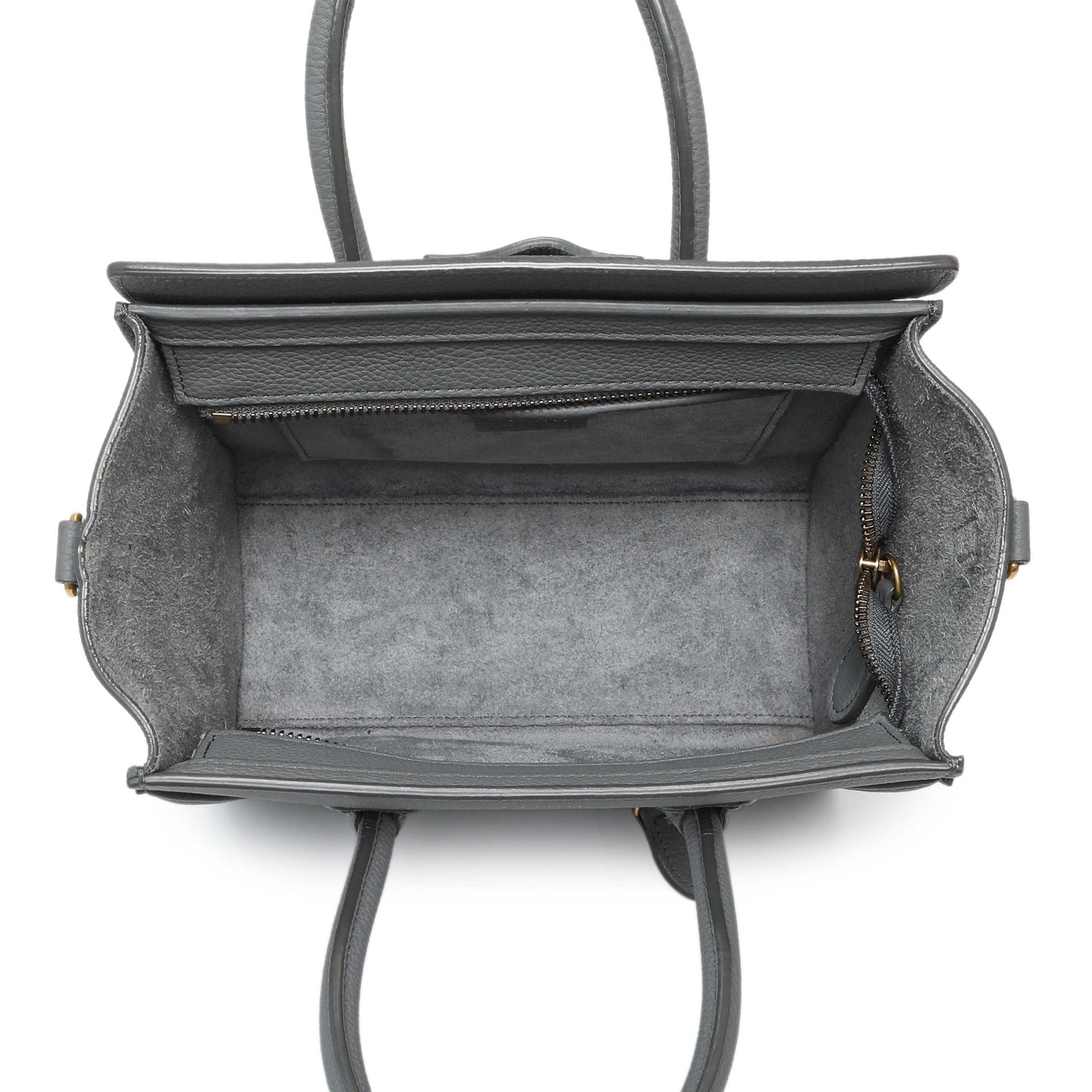 Exclusive Celine Kohl Drummed Calfskin Nano Luggage — Top View