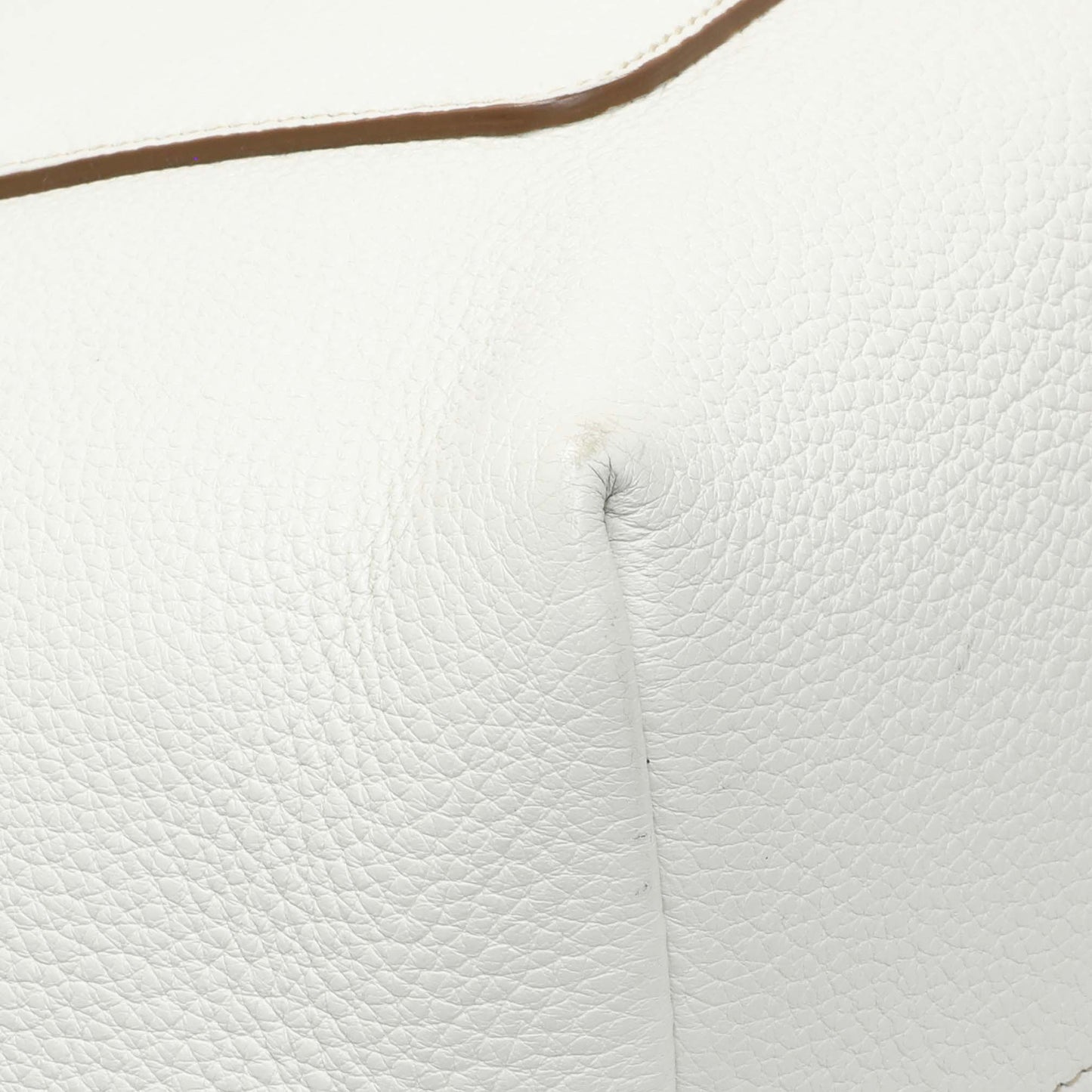 Exclusive Prada White Vitello Daino Pocket Shopping Tote — Top View