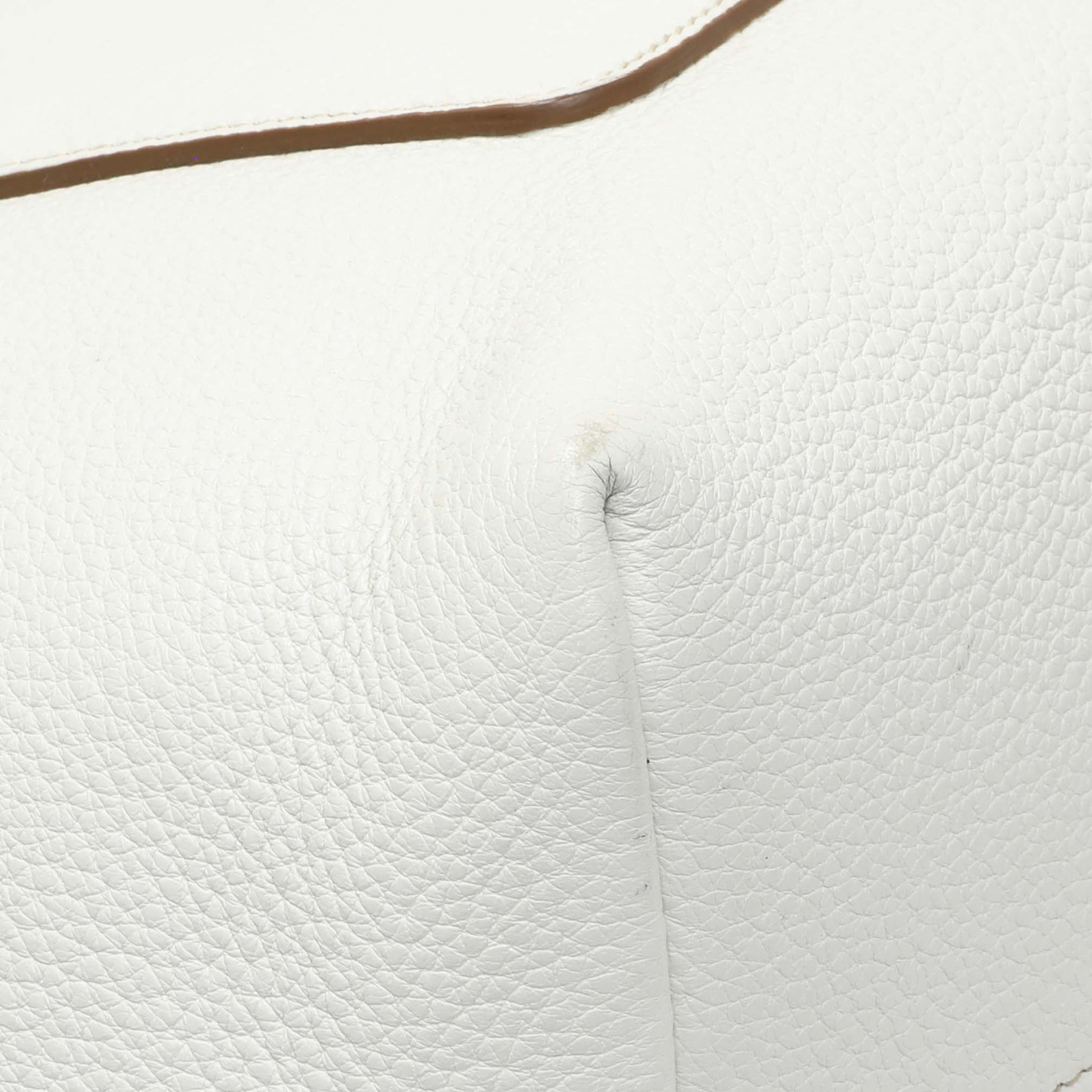 Exclusive Prada White Vitello Daino Pocket Shopping Tote — Top View