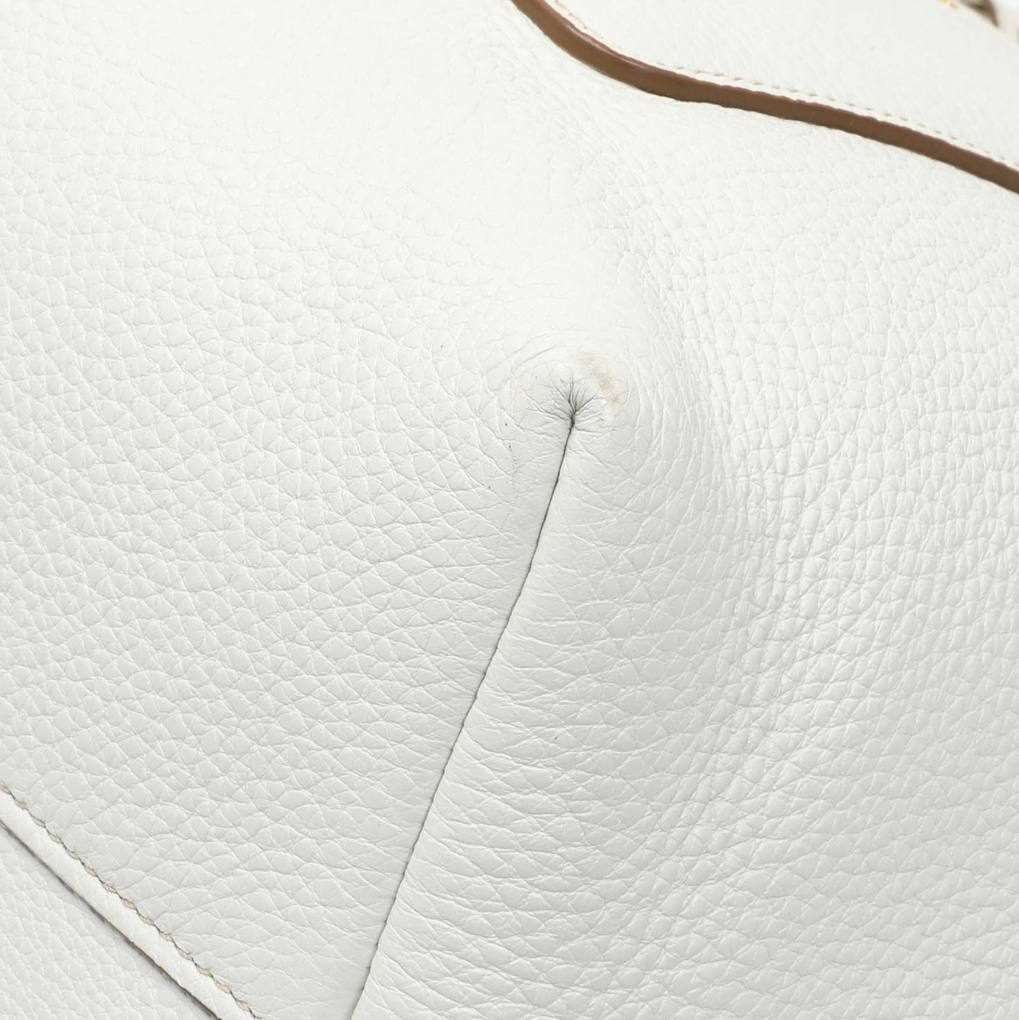 Exclusive Prada White Vitello Daino Pocket Shopping Tote — Detail View