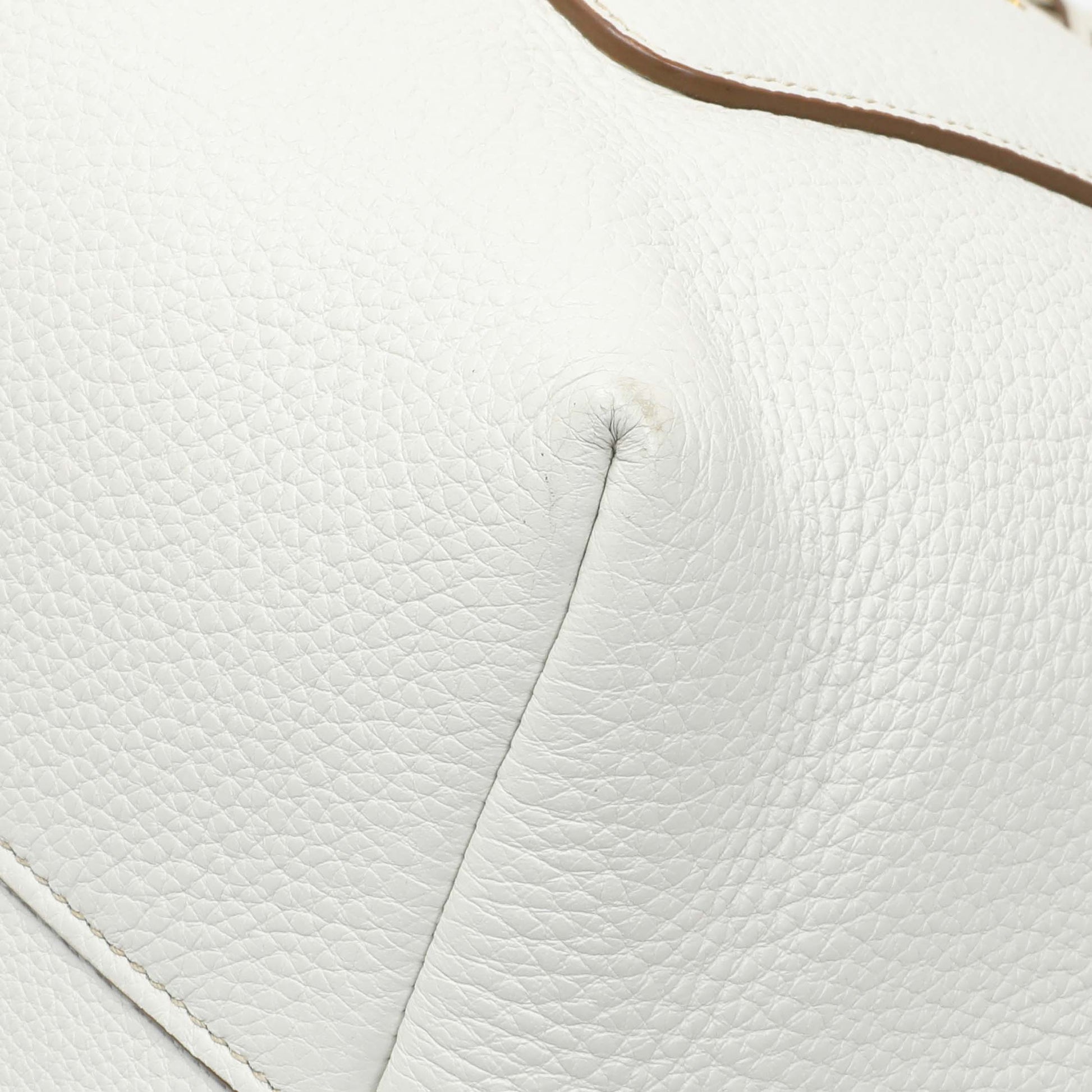 Exclusive Prada White Vitello Daino Pocket Shopping Tote — Detail View