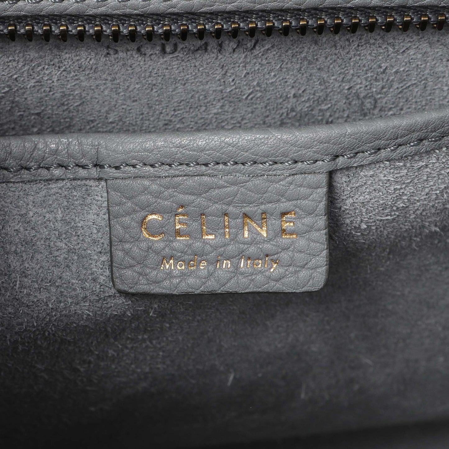 Exclusive Celine Kohl Drummed Calfskin Nano Luggage — Detail View