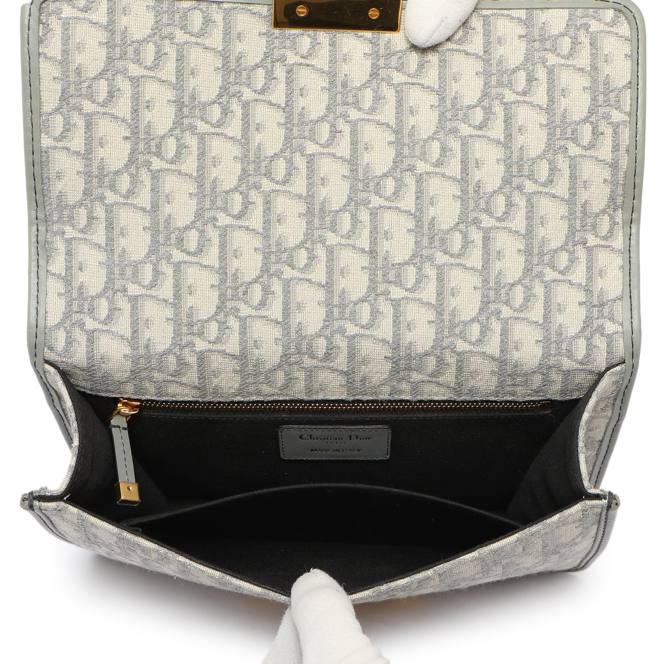Exclusive Christian Dior Grey Oblique 30 Montaigne Flap Bag — Alternate View 8