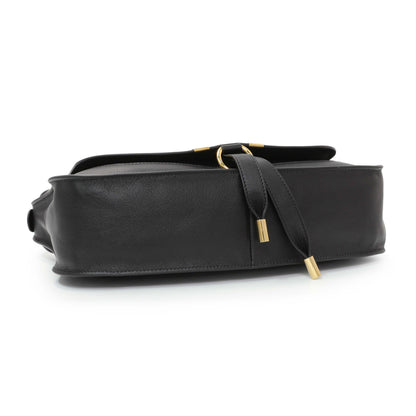 Exclusive Chloe Black Grained Calfskin Small Marcie Shoulder Bag — Back View