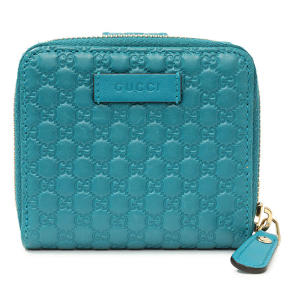 Exclusive Gucci Teal Microguccissima Compact Wallet — Front View