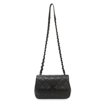 Exclusive Chanel So Black Caviar My Everything Flap — Front View