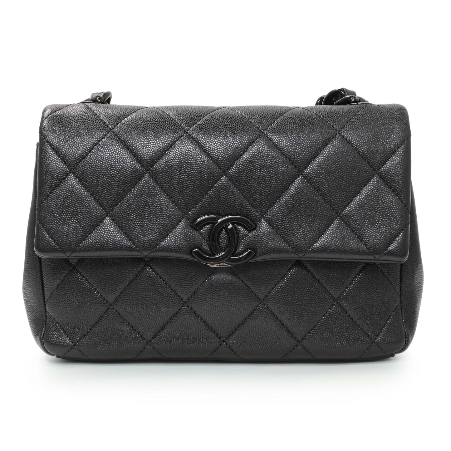 Exclusive Chanel So Black Caviar My Everything Flap — Side View