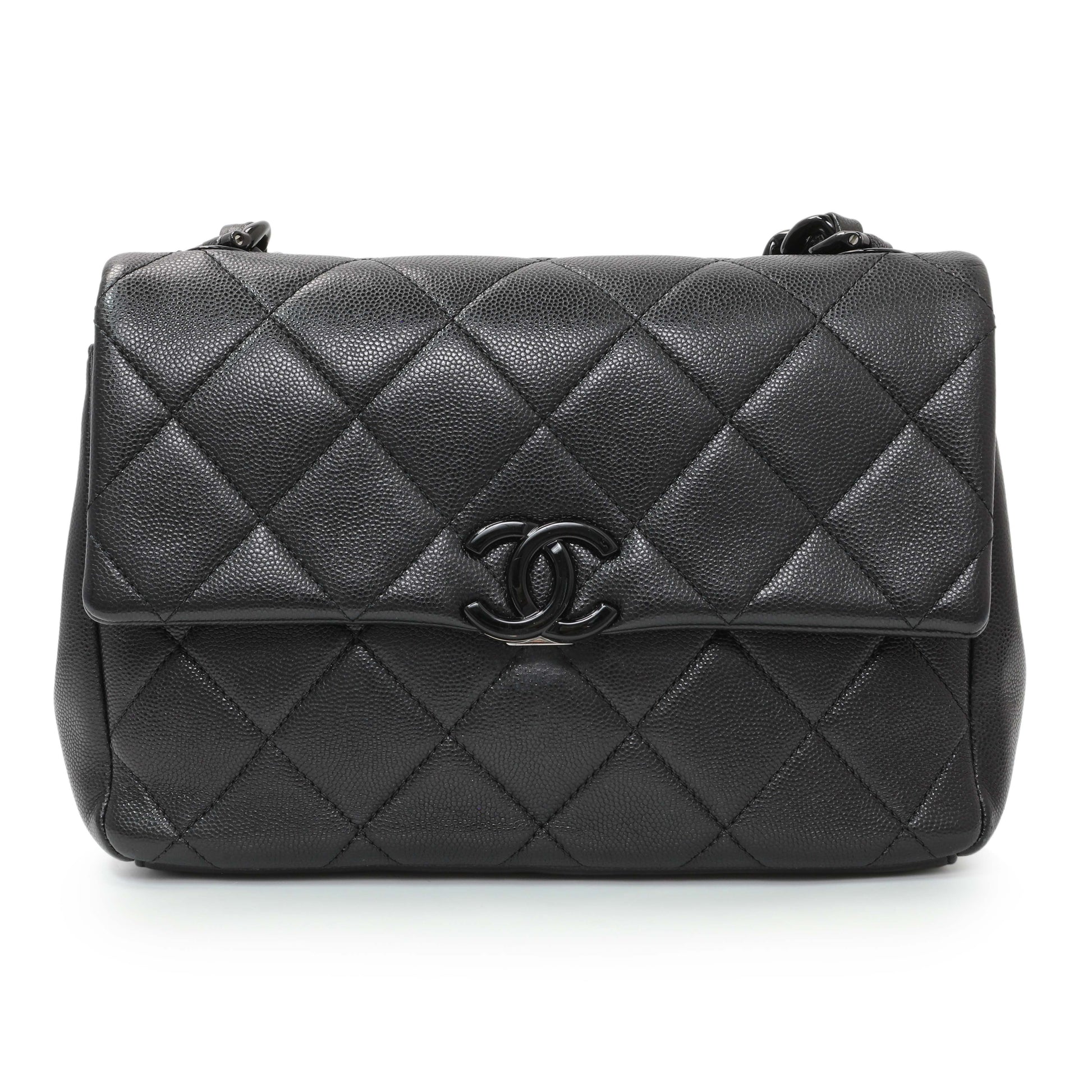 Exclusive Chanel So Black Caviar My Everything Flap — Side View