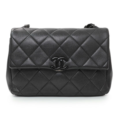 Exclusive Chanel So Black Caviar My Everything Flap — Side View