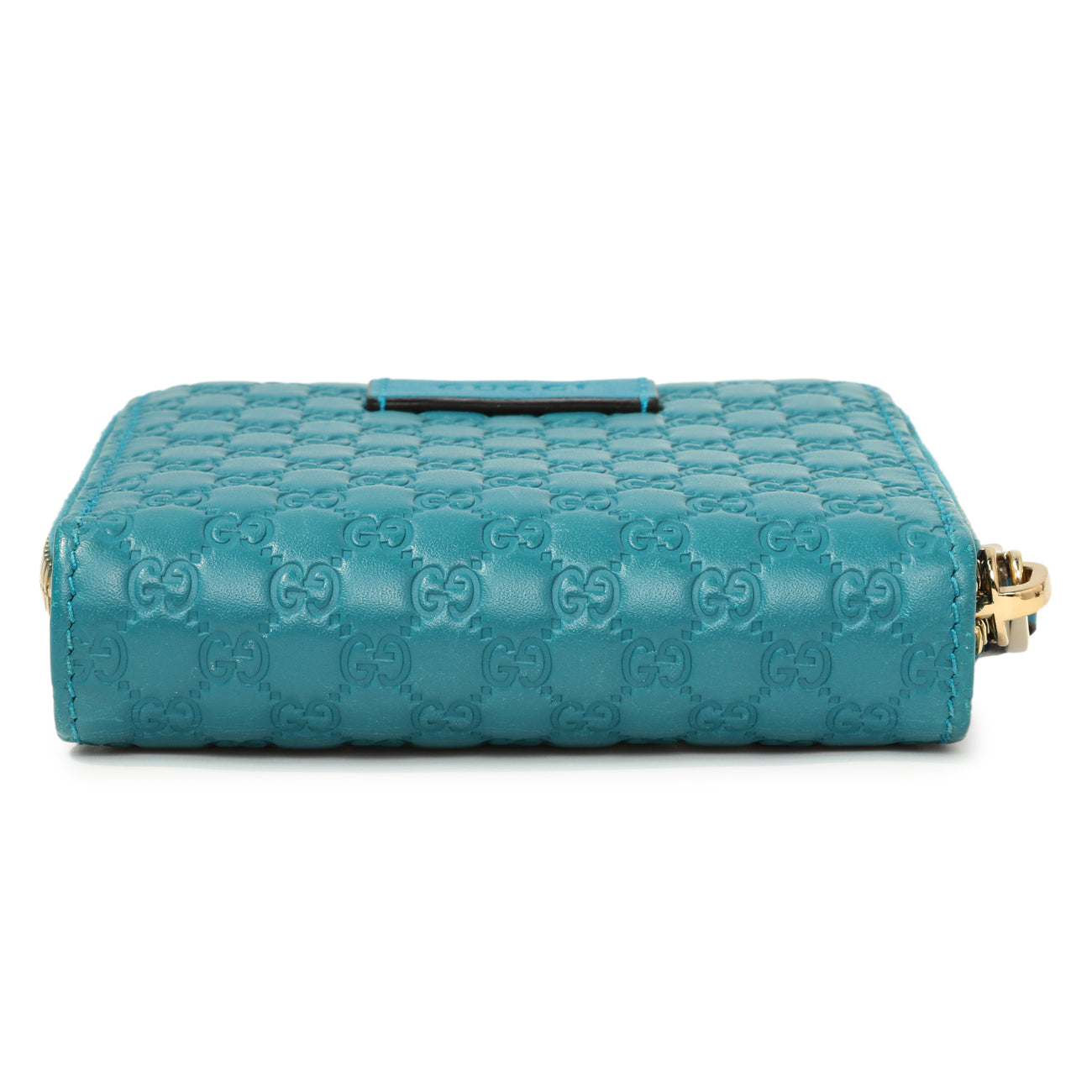 Exclusive Gucci Teal Microguccissima Compact Wallet — Back View