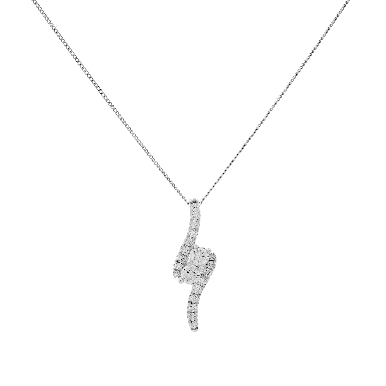 Exclusive 14K White Gold 1.08 Carat Diamond Pendant — Front View