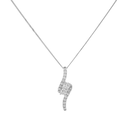 Exclusive 14K White Gold 1.08 Carat Diamond Pendant — Front View