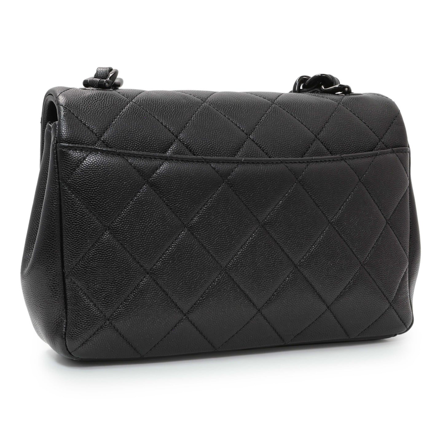 Exclusive Chanel So Black Caviar My Everything Flap — Back View