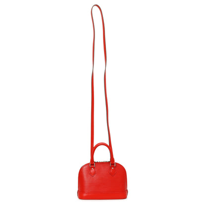 Exclusive Louis Vuitton Coquelicot Epi Nano Alma — Front View