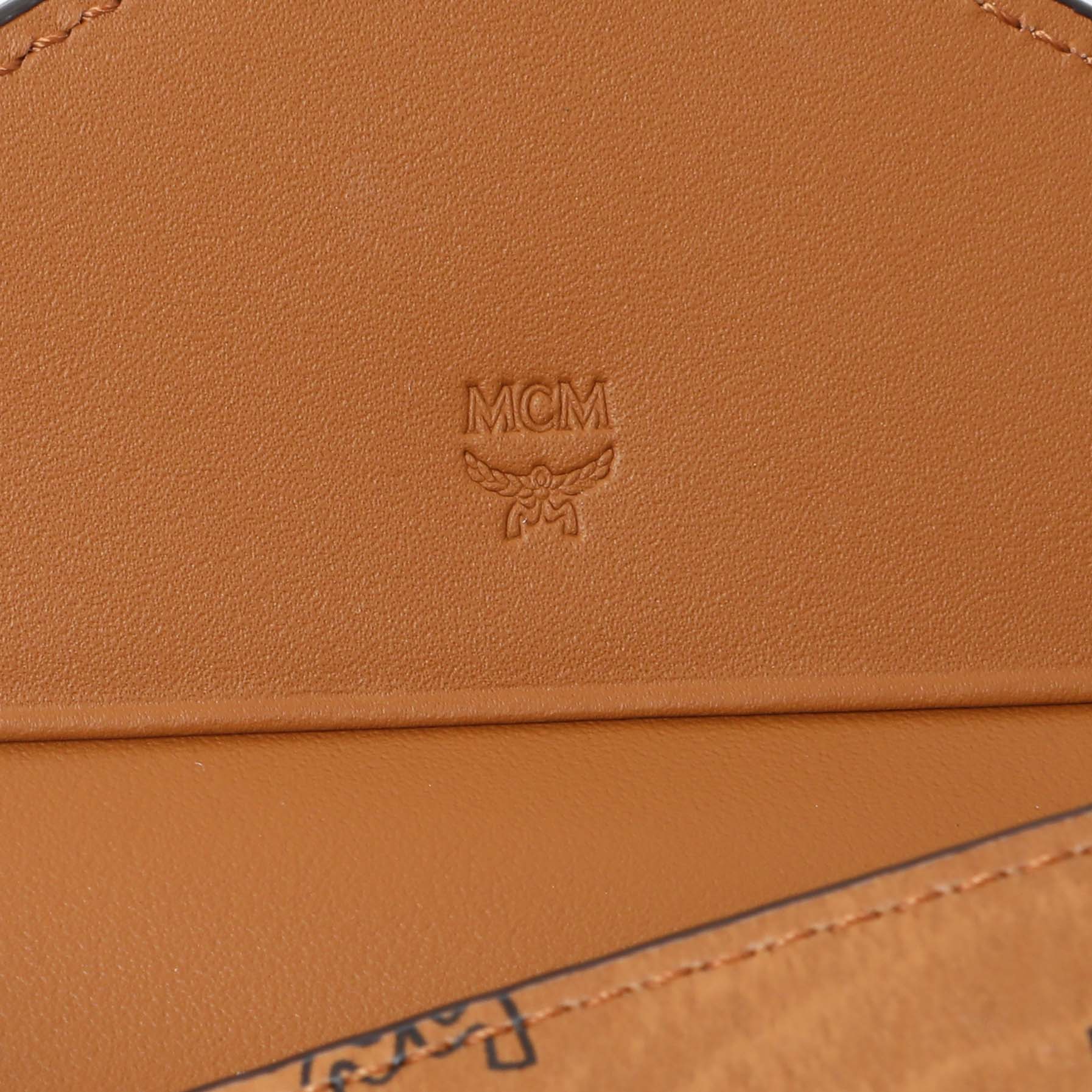 Exclusive MCM Cognac Visetos Tracy Wallet — Detail View
