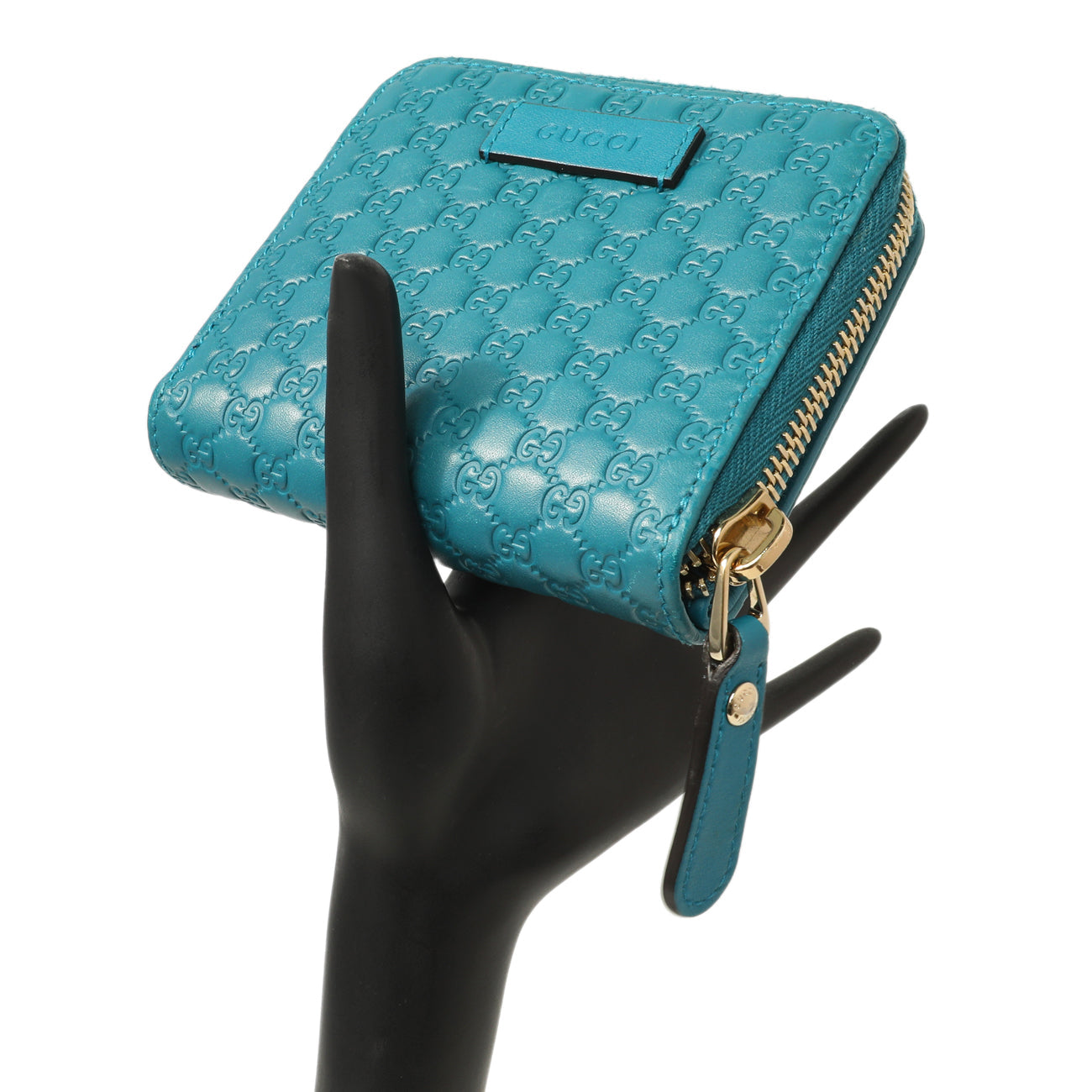 Exclusive Gucci Teal Microguccissima Compact Wallet — Alternate View 7