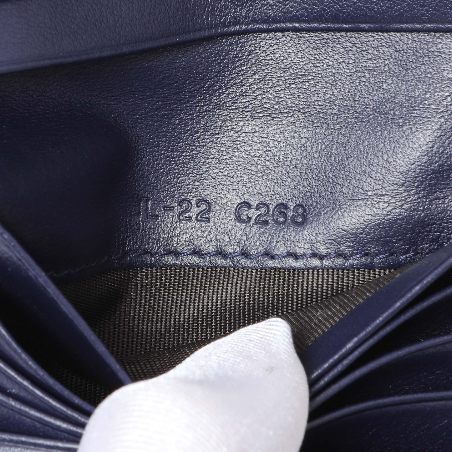 Exclusive Salvatore Ferragamo Blue Calfskin Compact Wallet — Lifestyle View