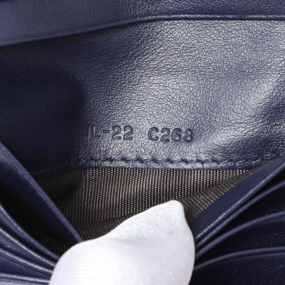 Exclusive Salvatore Ferragamo Blue Calfskin Compact Wallet — Lifestyle View
