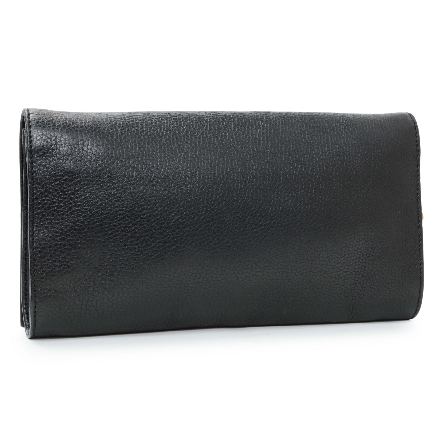 Exclusive Gucci Black Leather Medium GG Soho Tassel Clutch — Side View