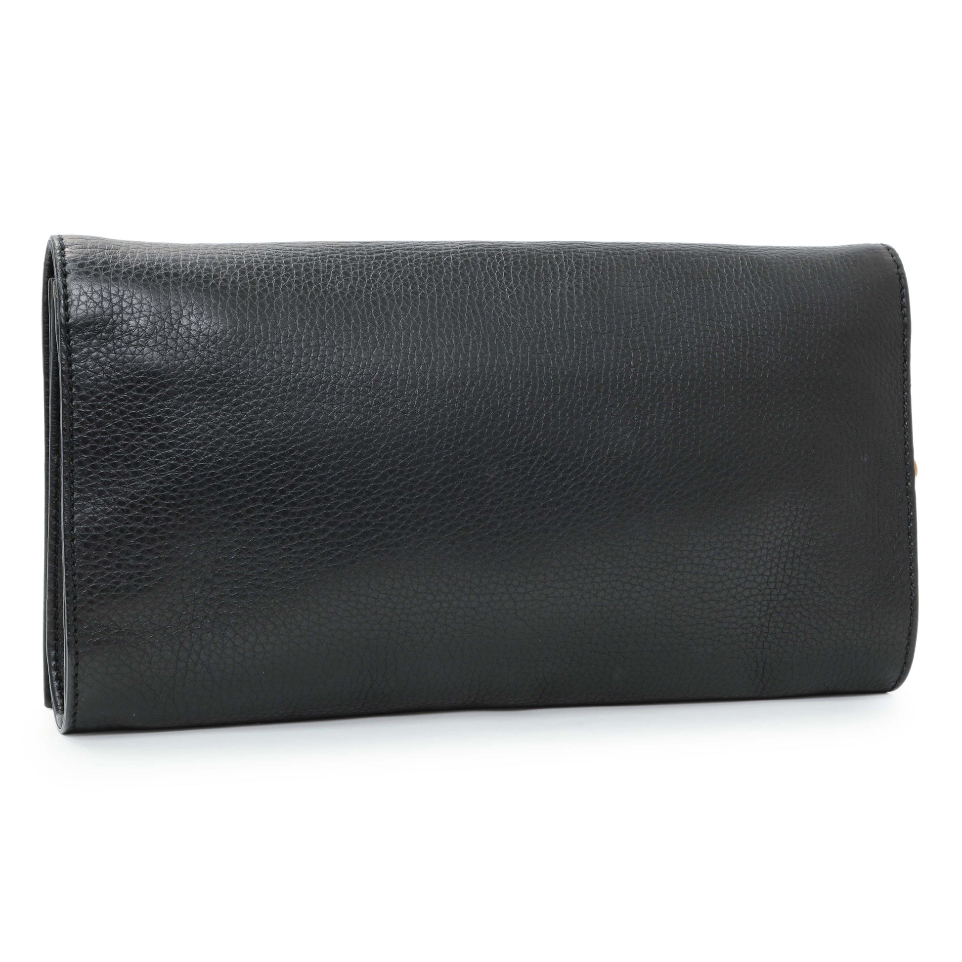 Exclusive Gucci Black Leather Medium GG Soho Tassel Clutch — Side View