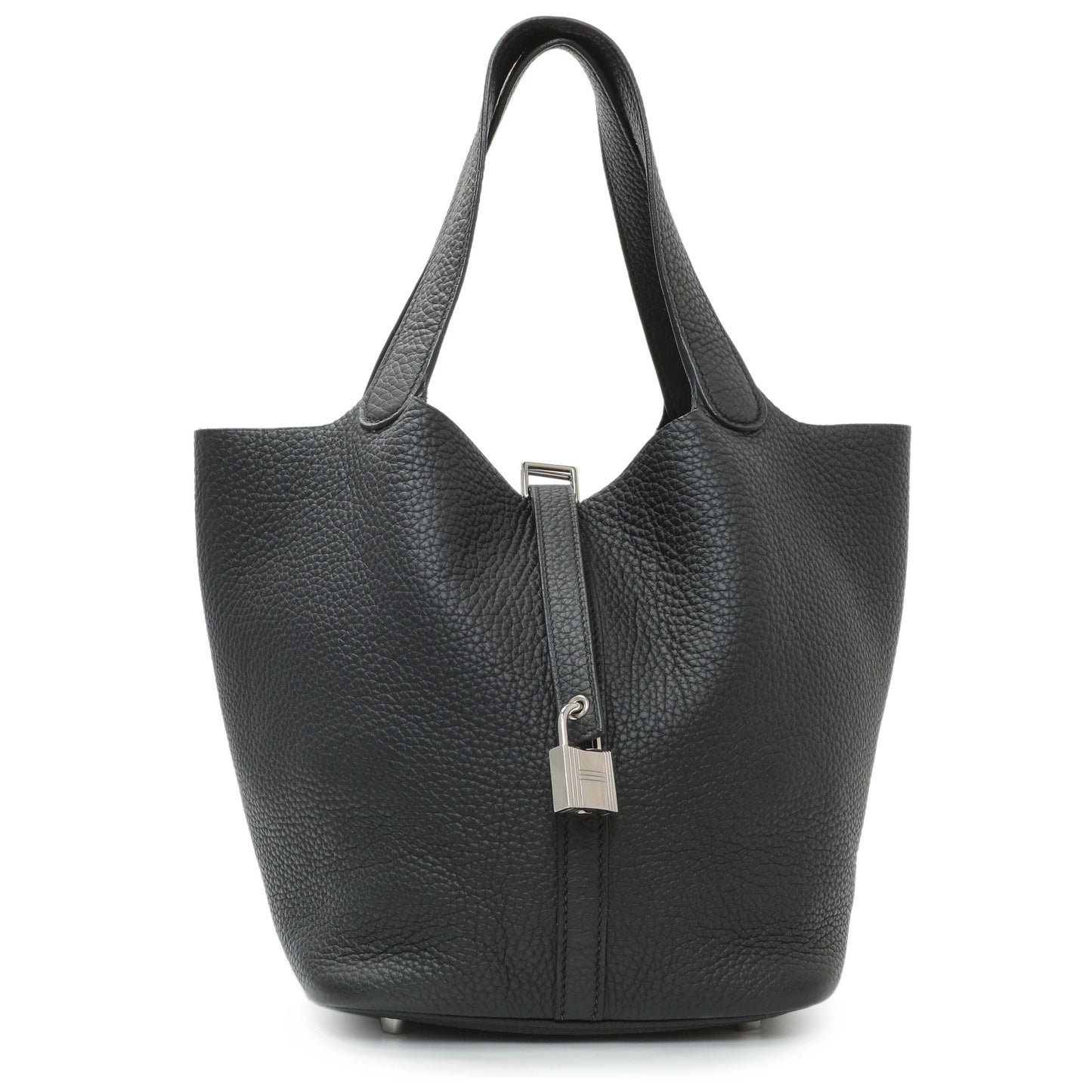 Exclusive Hermes Black Clemence Picotin 22 — Front View
