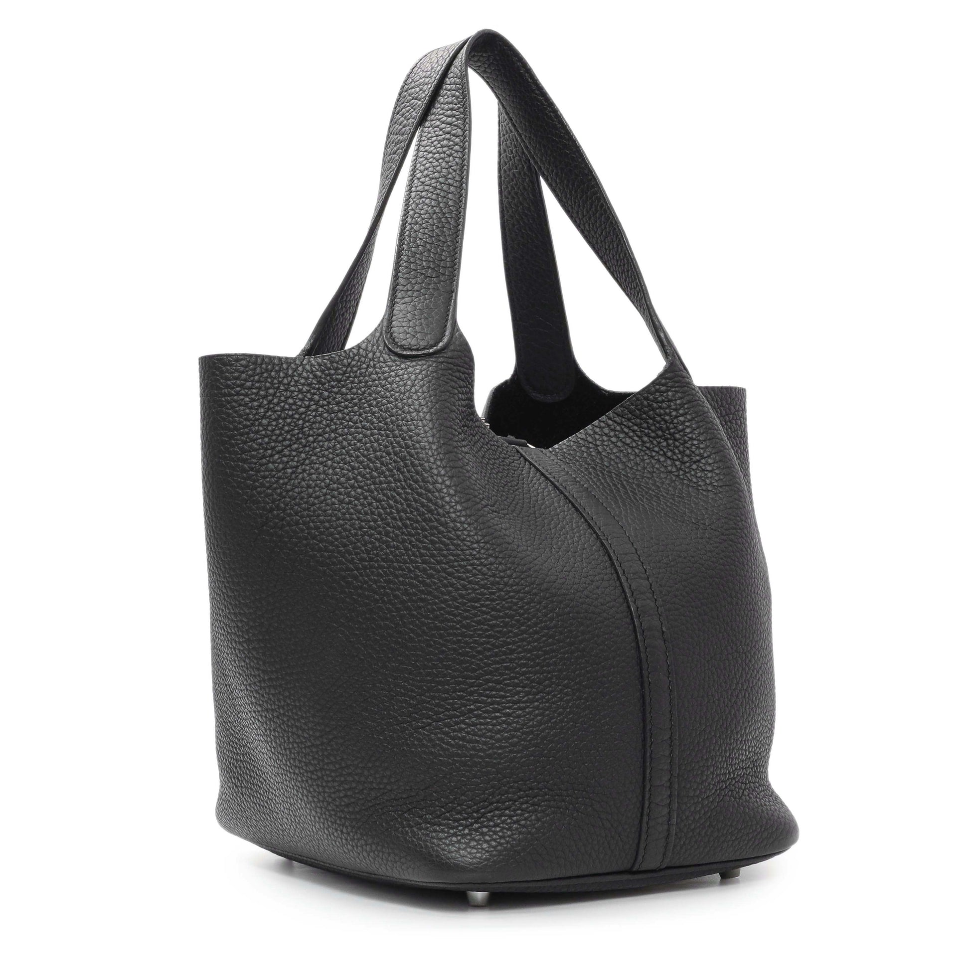 Exclusive Hermes Black Clemence Picotin 22 — Side View