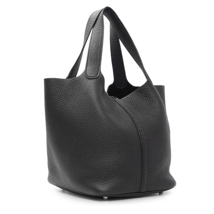 Exclusive Hermes Black Clemence Picotin 22 — Side View