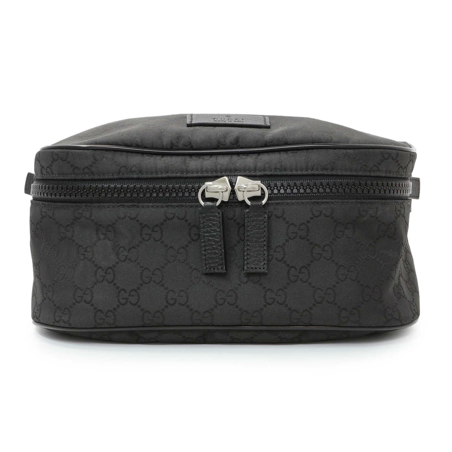 Exclusive Gucci Black Nylon Monogram Waist Belt Bag — Front View