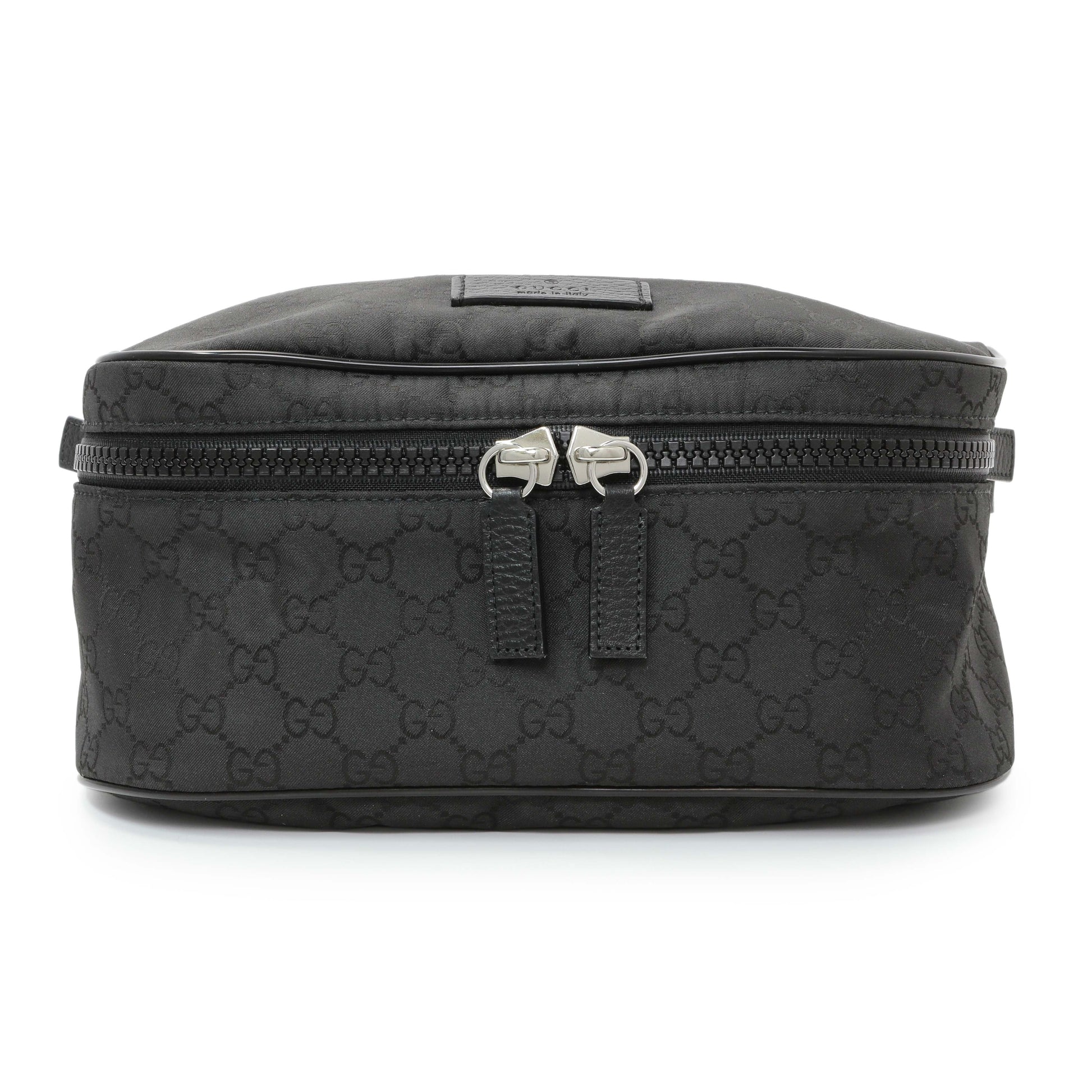 Exclusive Gucci Black Nylon Monogram Waist Belt Bag — Front View