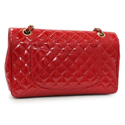 Exclusive Chanel Red Patent Quilted Valentine Flap — Side View