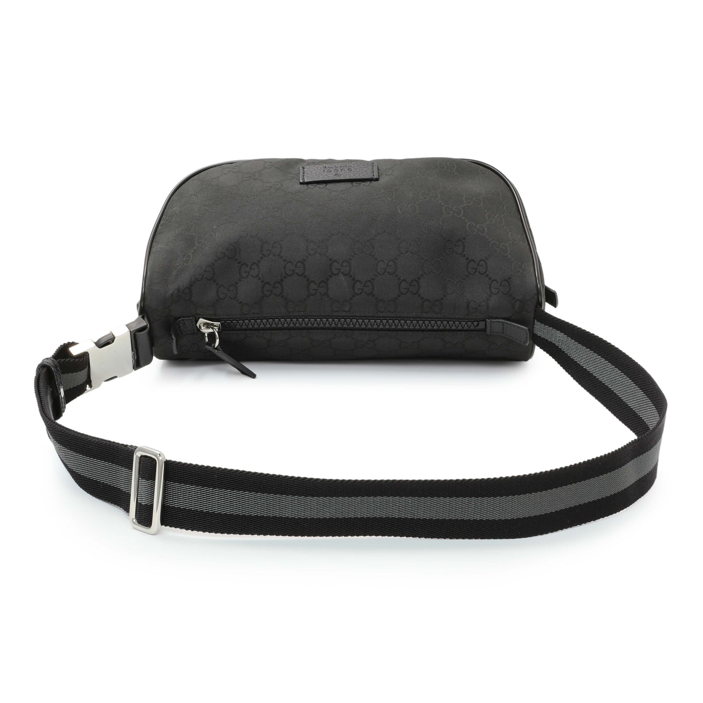 Exclusive Gucci Black Nylon Monogram Waist Belt Bag — Side View