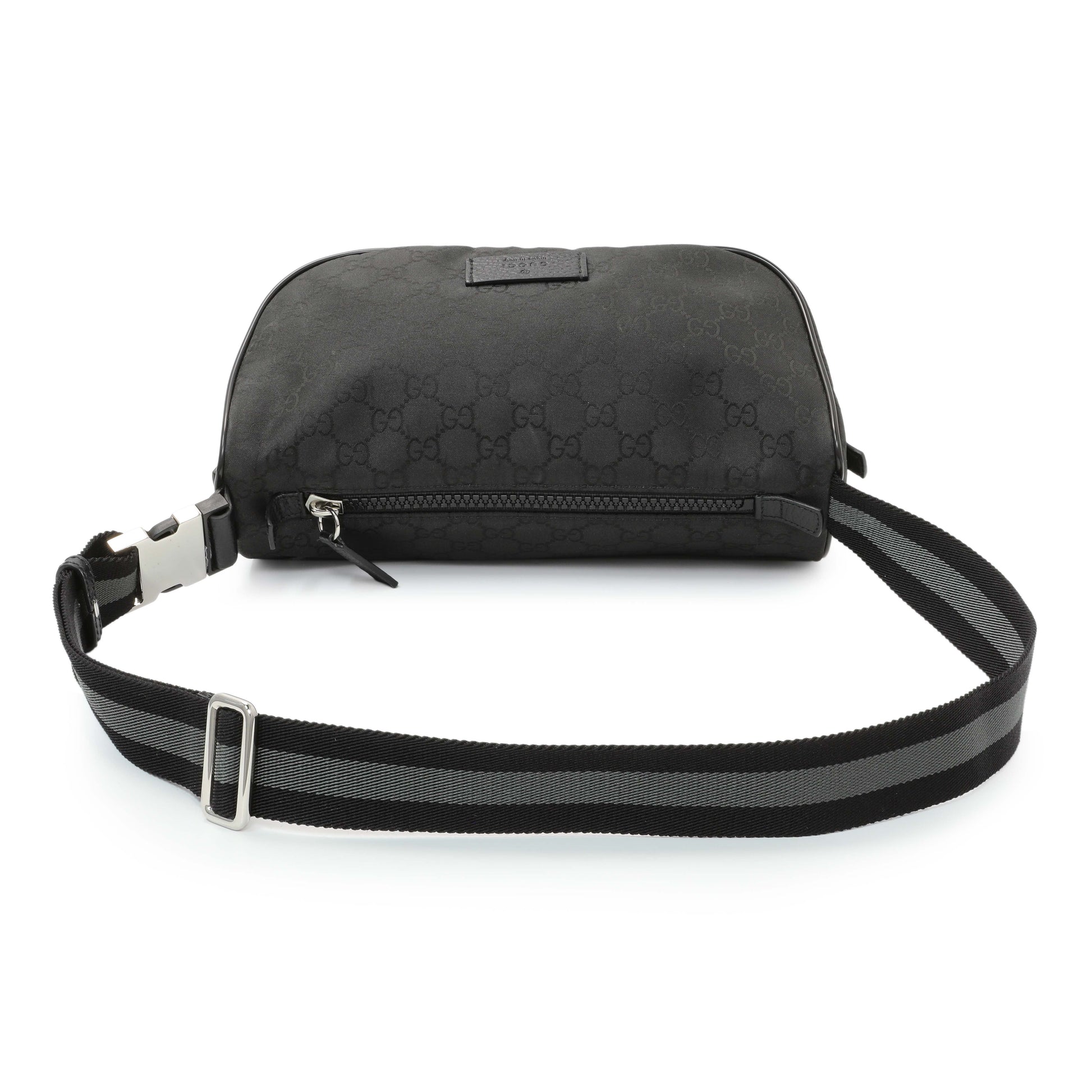 Exclusive Gucci Black Nylon Monogram Waist Belt Bag — Side View