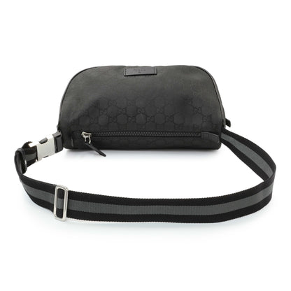 Exclusive Gucci Black Nylon Monogram Waist Belt Bag — Side View