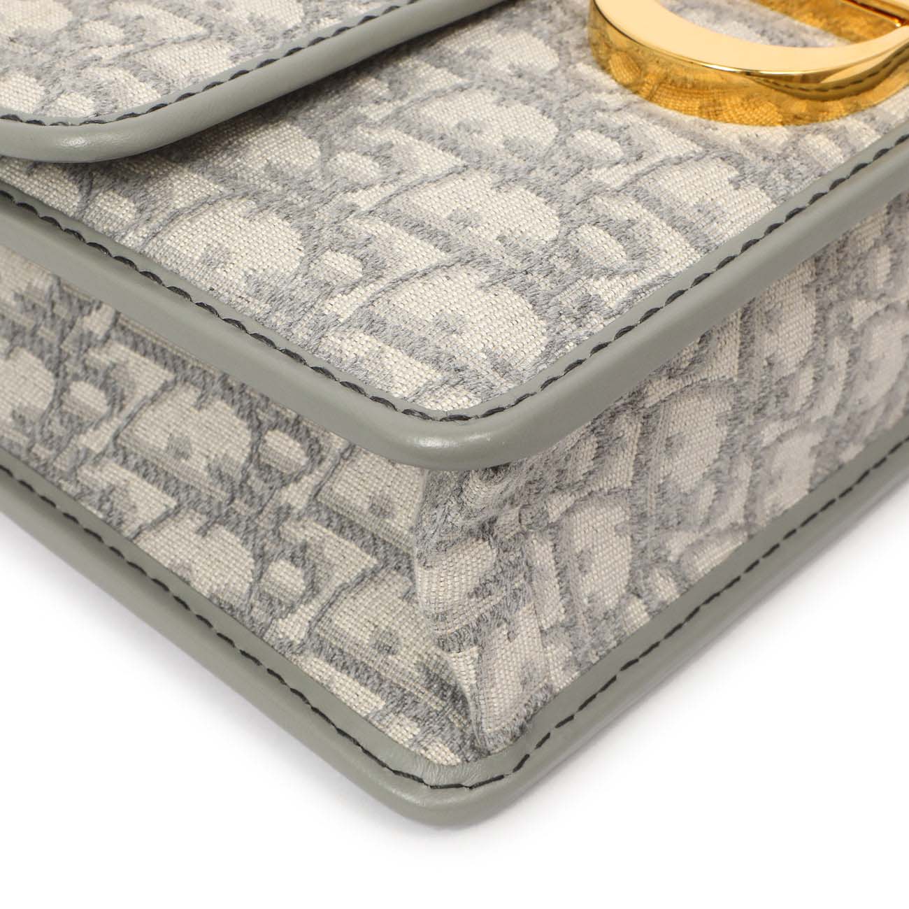Exclusive Christian Dior Grey Oblique 30 Montaigne Flap Bag — Top View