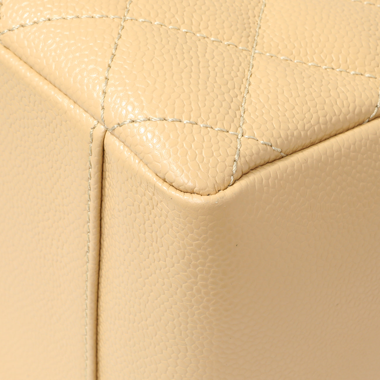 Exclusive Chanel Beige Quilted Caviar Grand Shopping Tote GST — Detail View
