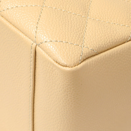 Exclusive Chanel Beige Quilted Caviar Grand Shopping Tote GST — Detail View